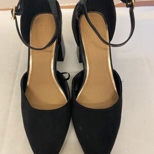F&F Elegant Black Ankle Strap Heels